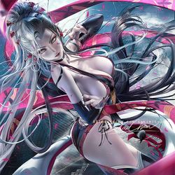 This is a pixiv picture whose title is 堕姫 Daki.