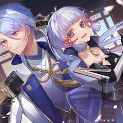 This is a pixiv picture whose title is 神里兄妹.