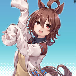 This is a pixiv picture whose title is 一着のポーズタキオン.
