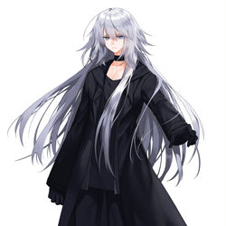 This is a pixiv picture whose title is 銀髪の.