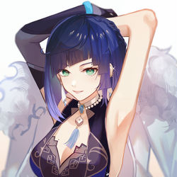 This is a pixiv picture whose title is 夜蘭＆久岐忍.