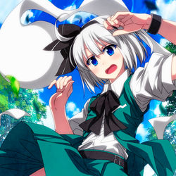 This is a pixiv picture whose title is 春の風と妖夢ちゃん！.