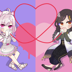 This is a pixiv picture whose title is ねぇねぇねぇ。　@君へ.