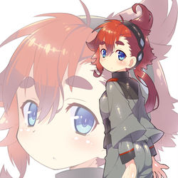 This is a pixiv picture whose title is 赤ふとまゆげガンダムちゃん.