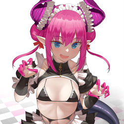 This is a pixiv picture whose title is へそ丈メイドエリちゃん.