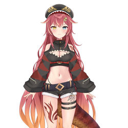 This is a pixiv picture whose title is 【お仕事】VTuber「琥珀はなび」.