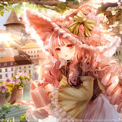 This is a pixiv picture whose title is 春の花とガーデニング魔女.