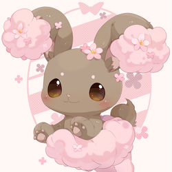This is a pixiv picture whose title is 肉球付き桜ミミロル.
