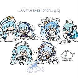 This is a pixiv picture whose title is 雪ミク2023 (x6).