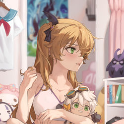 This is a pixiv picture whose title is Fischl caught in 4k.