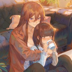 This is a pixiv picture whose title is お家デート.