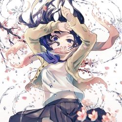This is a pixiv picture whose title is 冬溶けて春が舞う.