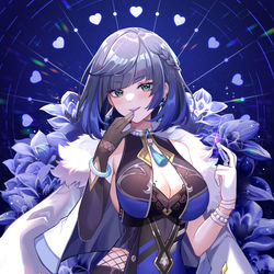 This is a pixiv picture whose title is 夜兰♥淡紫色的唇印.