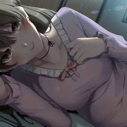 This is a pixiv picture whose title is 「今夜は一緒に寝よ？」.