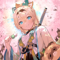This is a pixiv picture whose title is 花より…？.