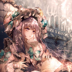This is a pixiv picture whose title is お人形さんなパチュリー。.