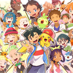 This is a pixiv picture whose title is アニポケ25周年.