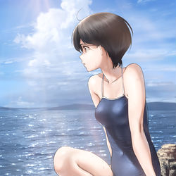 This is a pixiv picture whose title is 海.