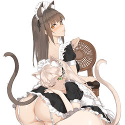 This is a pixiv picture whose title is 猫メイド.