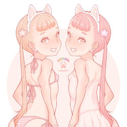 This is a pixiv picture whose title is ふたごおしりっ娘ちゃん.
