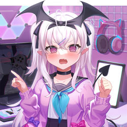 This is a pixiv picture whose title is ゲームに勝てない！💢.