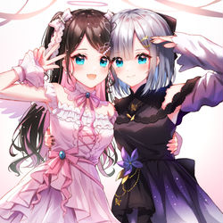 This is a pixiv picture whose title is 花芽姉妹誕生日！.