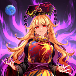 This is a pixiv picture whose title is 月と海の果て.