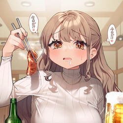 This is a pixiv picture whose title is がんばった日は……….