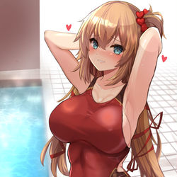 This is a pixiv picture whose title is 競泳水着はあちゃま♥.