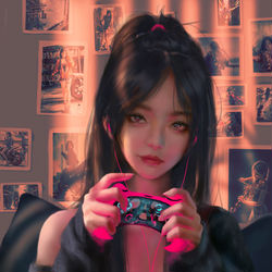 This is a pixiv picture whose title is 月牙儿.