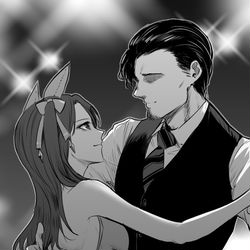 This is a pixiv picture whose title is キングとトレーナーのダンス.