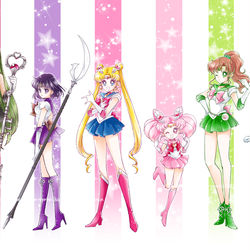 This is a pixiv picture whose title is 原作10戦士.