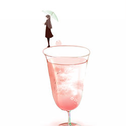 This is a pixiv picture whose title is 花曇りグラス.