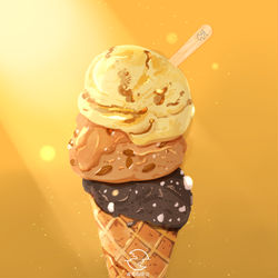 This is a pixiv picture whose title is 砂漠のアイスクリーム.