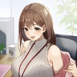 This is a pixiv picture whose title is 「あ、おはよ〜」.