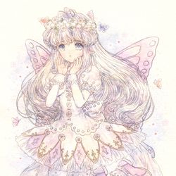 This is a pixiv picture whose title is 白い花の妖精.