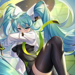 This is a pixiv picture whose title is 赛车初音.