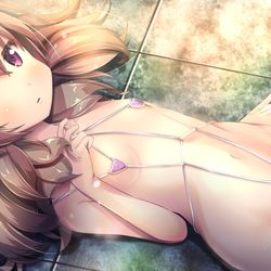 This is a pixiv picture whose title is 恋ちゃんのマイクロビキニ姿.
