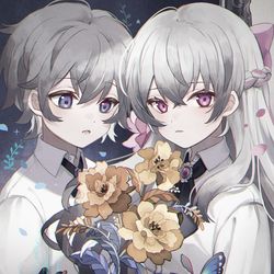 This is a pixiv picture whose title is 作品に花束を.