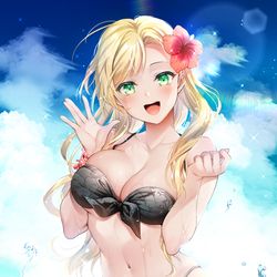 This is a pixiv picture whose title is 黒ビキニミリーナさま.