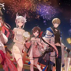 This is a pixiv picture whose title is ハーフアニバーサリー.