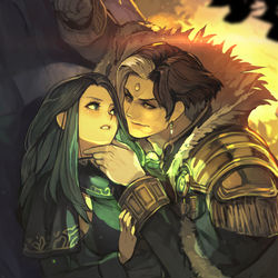 This is a pixiv picture whose title is 夕暮れの遭遇.