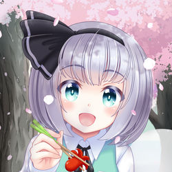 This is a pixiv picture whose title is 妖夢師匠とデート（お花見verⅡ）.