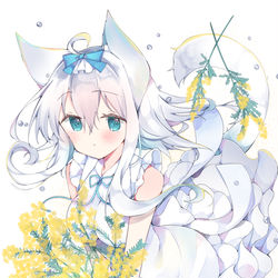 This is a pixiv picture whose title is ミモザとねこみみ.