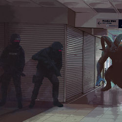 This is a pixiv picture whose title is 角待ち.
