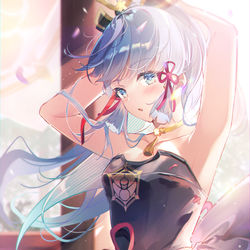 This is a pixiv picture whose title is Kamisato Ayaka.