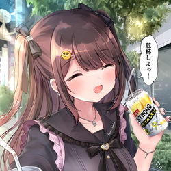 This is a pixiv picture whose title is 「乾杯しよっ！」.