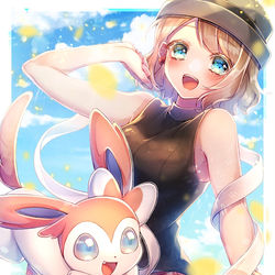 This is a pixiv picture whose title is セレナとニンフィア.