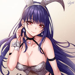 This is a pixiv picture whose title is パープルヘアーバニーお姉さん.