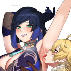 This is a pixiv picture whose title is Licking yelan.